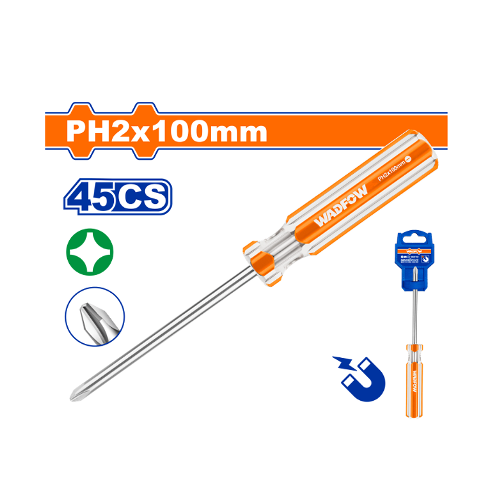 DESTORNILLADOR CRUZ IMANTADO PH2X100MM 2