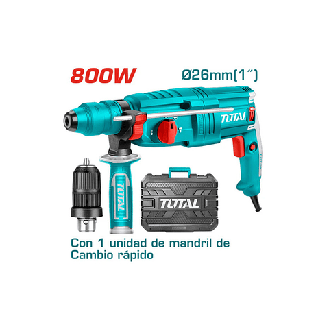 KIT ROTOMARTILLO ELÉCTRICO 800W SDS PLUS + 3 PIEZAS + MALETA