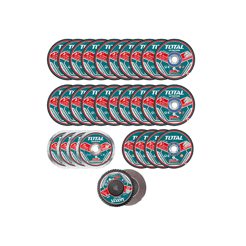 30 DISCOS 3" (76MM) (20 CORTE+4 ABRASIVO+4 DIAMANTE+2 FLAP)