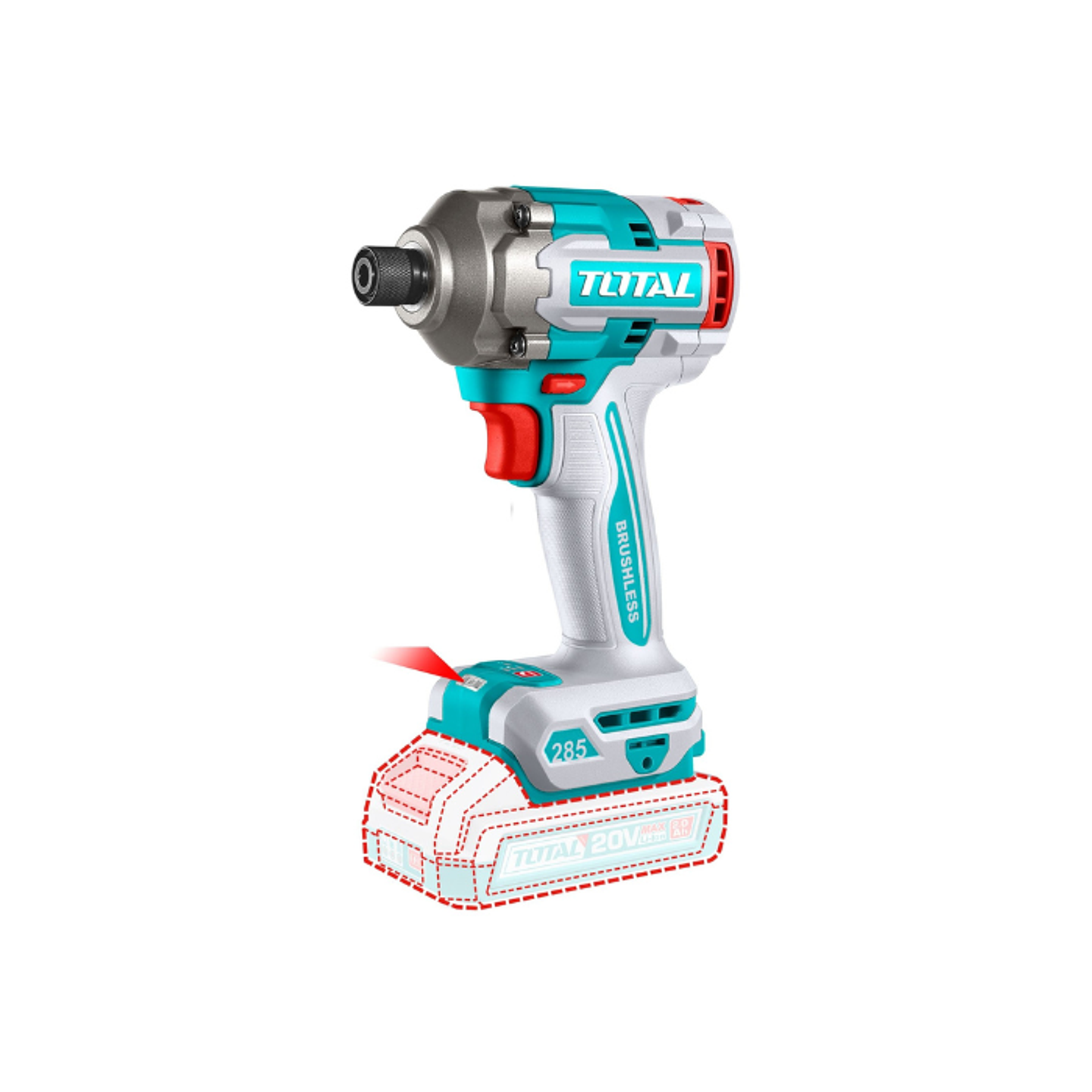 ATORNILLADOR DE IMPACTO INALAMBRICO 20V 285NM 2BATS+CARG+ACCS 1