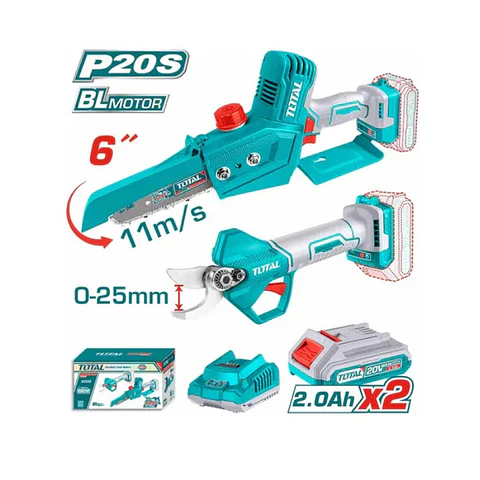COMBO MOTOSIERRA 6"+ TIJERA DE PODAR + 2 BAT + CARG