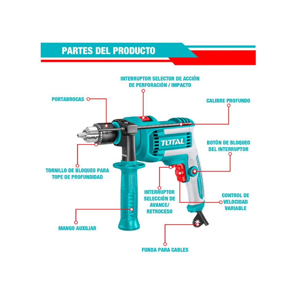 TALADRO PERCUTOR 710W 13MM 2