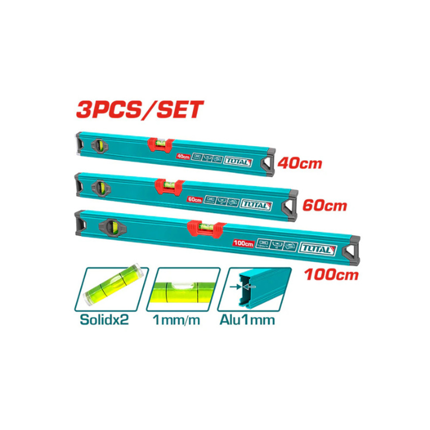 SET NIVEL BURBUJA  3 PCS 1