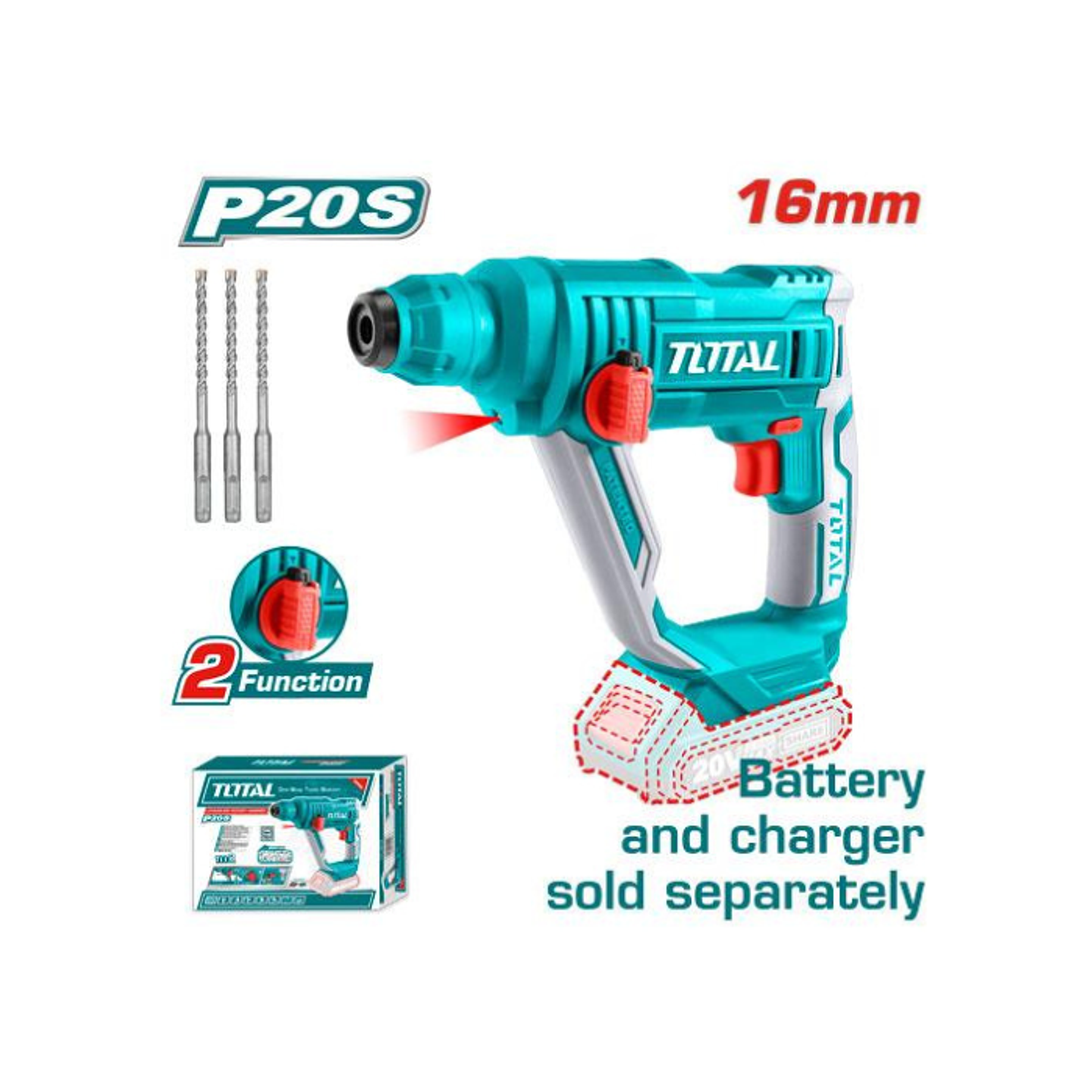 ROTOMARTILLO INALAMBRICO 20V -1.5J - S/BAT - S/CARG 2