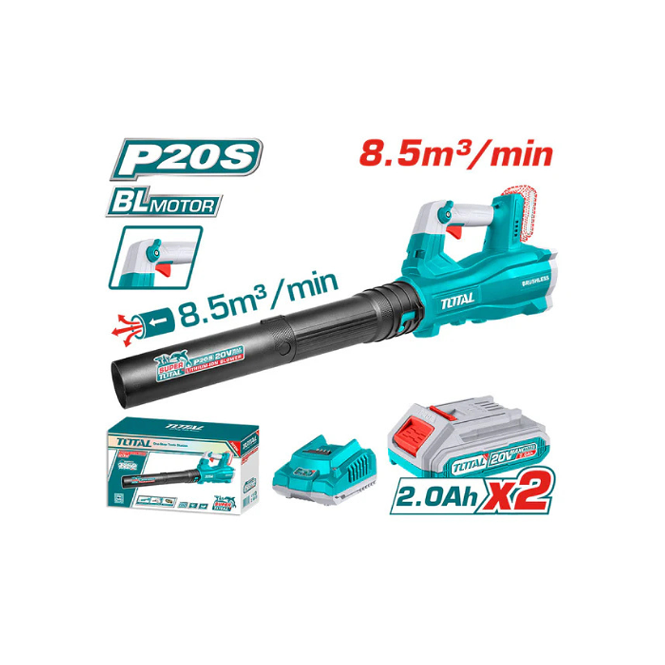 SOPLADOR INALAMBRICO 8.5M37MIN 2BATS+CARG 2