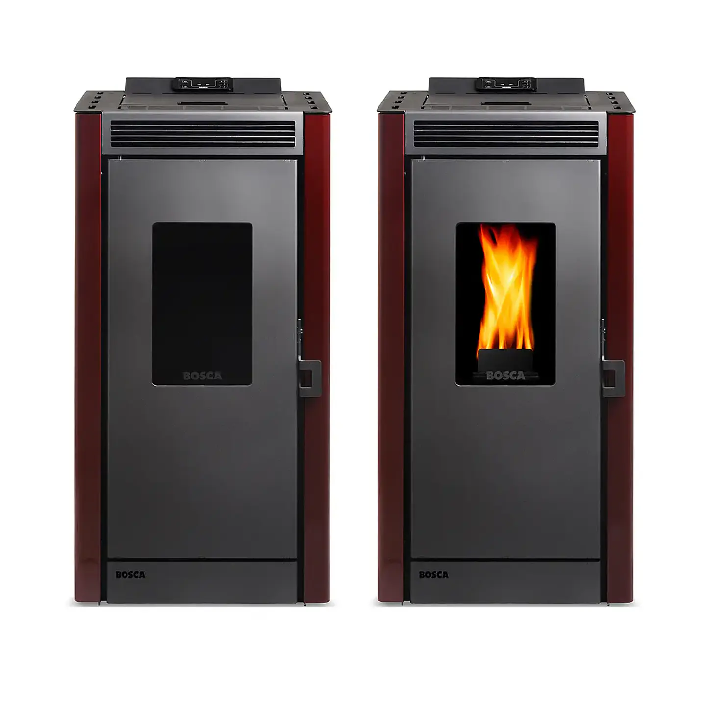 Calefactor a Pellet Bosca Black Vision Burdeo – Diseño Panorámico y Alta Eficiencia 8