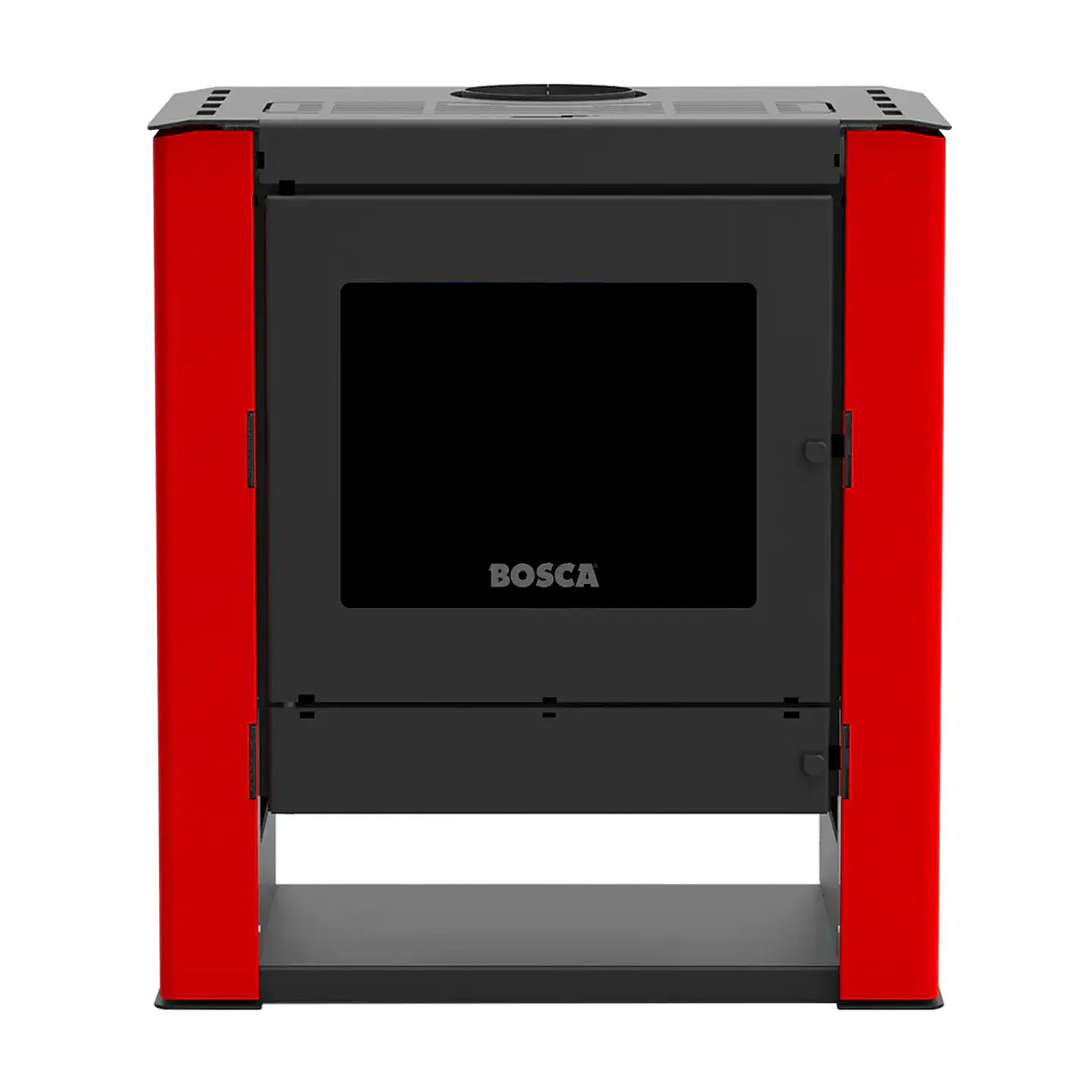 Calefactor a Leña Bosca Gold 500 Rojo Black Vision CERT – Máxima Potencia y Diseño Panorámico 2