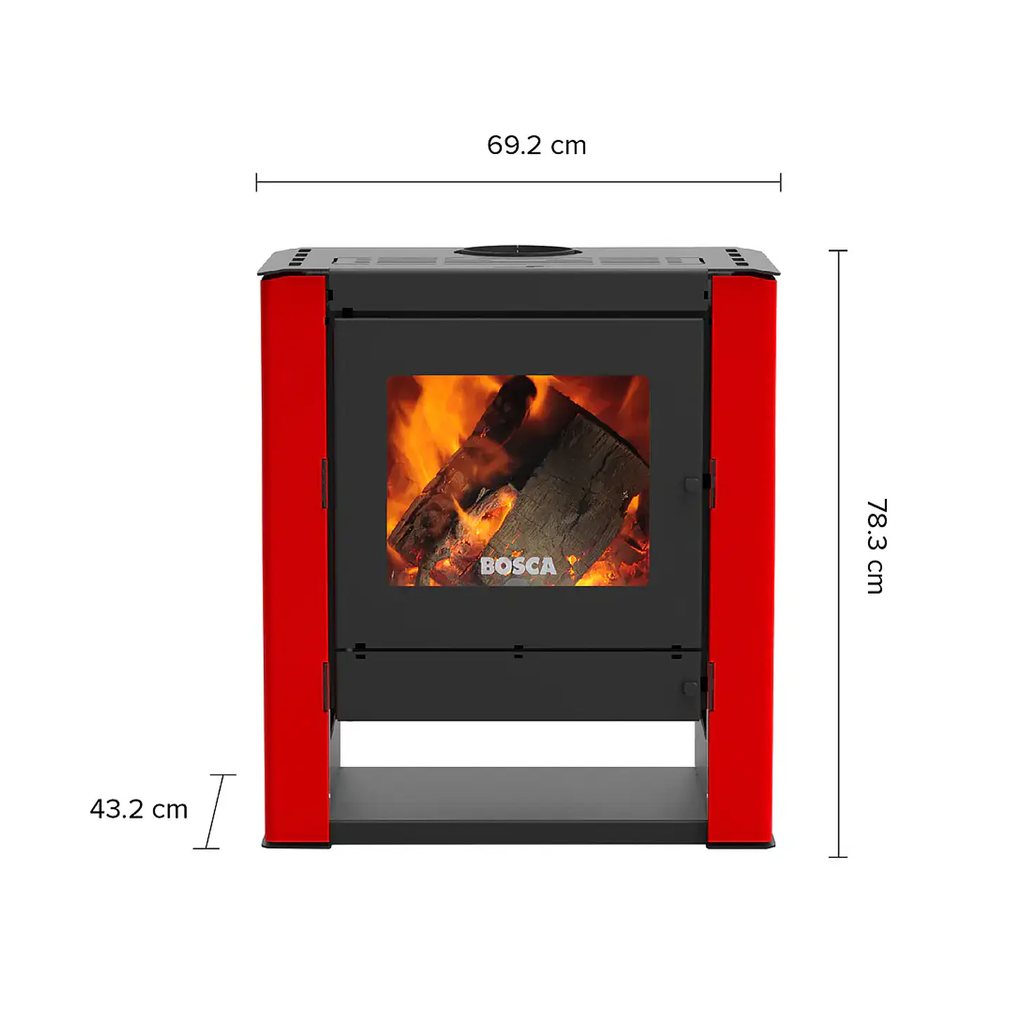 Calefactor Bosca a Leña Gold 500 Burdeo Black Vision CERT – Alto Rendimiento para 220 m² 4