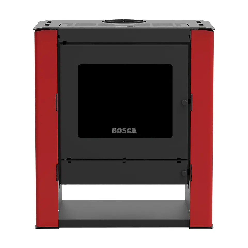 Calefactor Bosca a Leña Gold 500 Burdeo Black Vision CERT – Alto Rendimiento para 220 m² 2