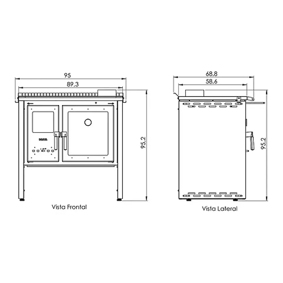 Cocina a Leña Bosca Hestia 90 Charcoal | Calefacción y cocina eficiente con horno de gran capacidad 5