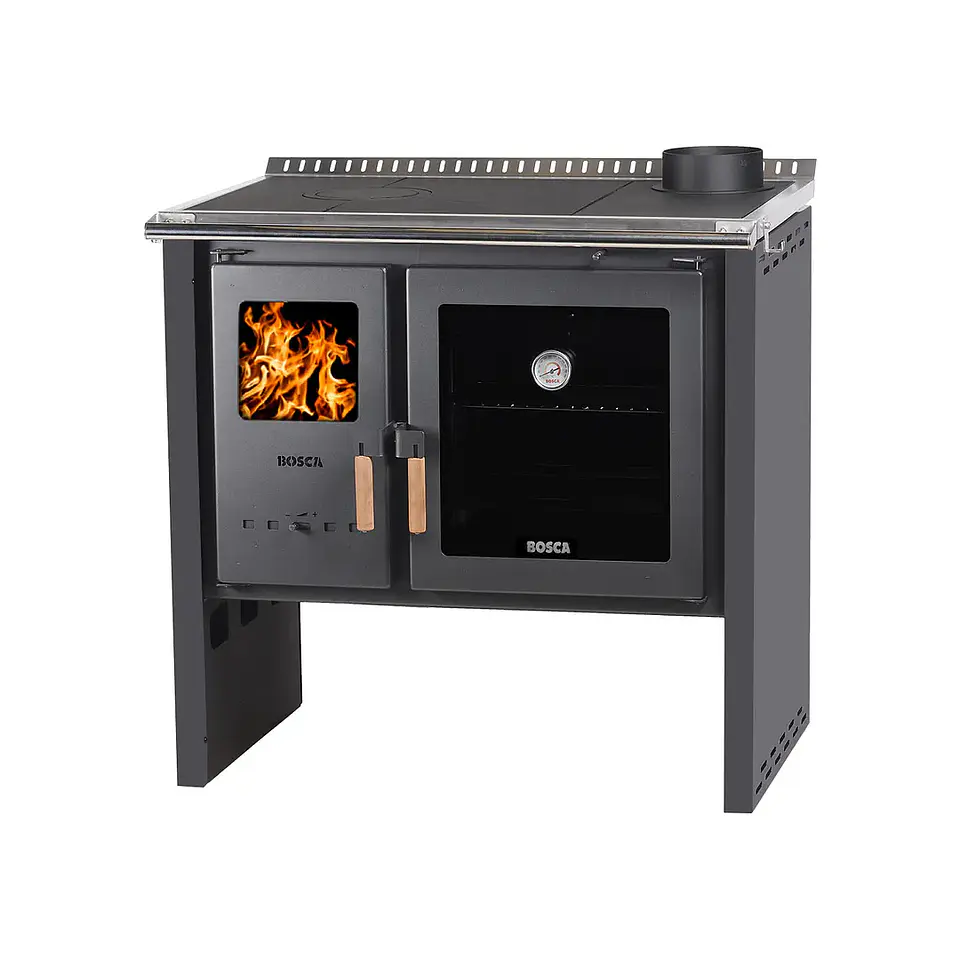 Cocina a Leña Bosca Hestia 90 Charcoal | Calefacción y cocina eficiente con horno de gran capacidad 6
