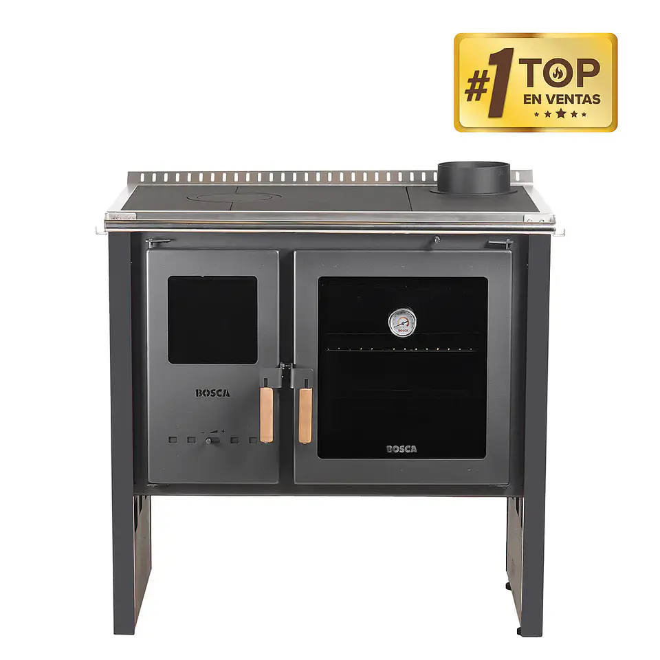 Cocina a Leña Bosca Hestia 90 Charcoal | Calefacción y cocina eficiente con horno de gran capacidad 7
