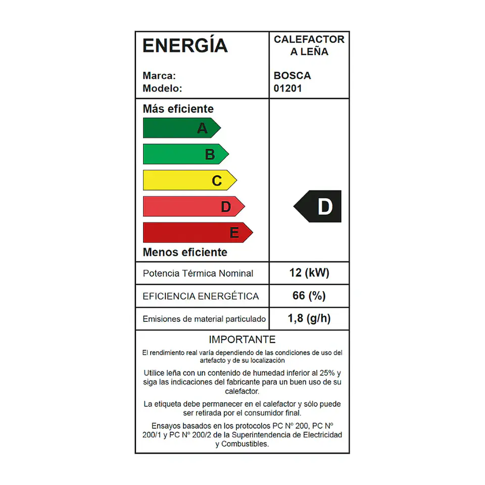 Calefactor a Leña Bosca Gold 500 Charcoal CERT – Máxima Potencia y Alto Rendimiento 8