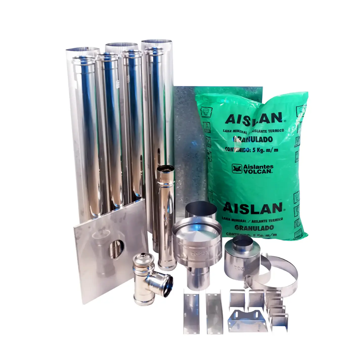 Kit Instalación Horizontal Pellet 80 mm x 4 Metros – Ducto Salida Estufa a Pellet Completo 1