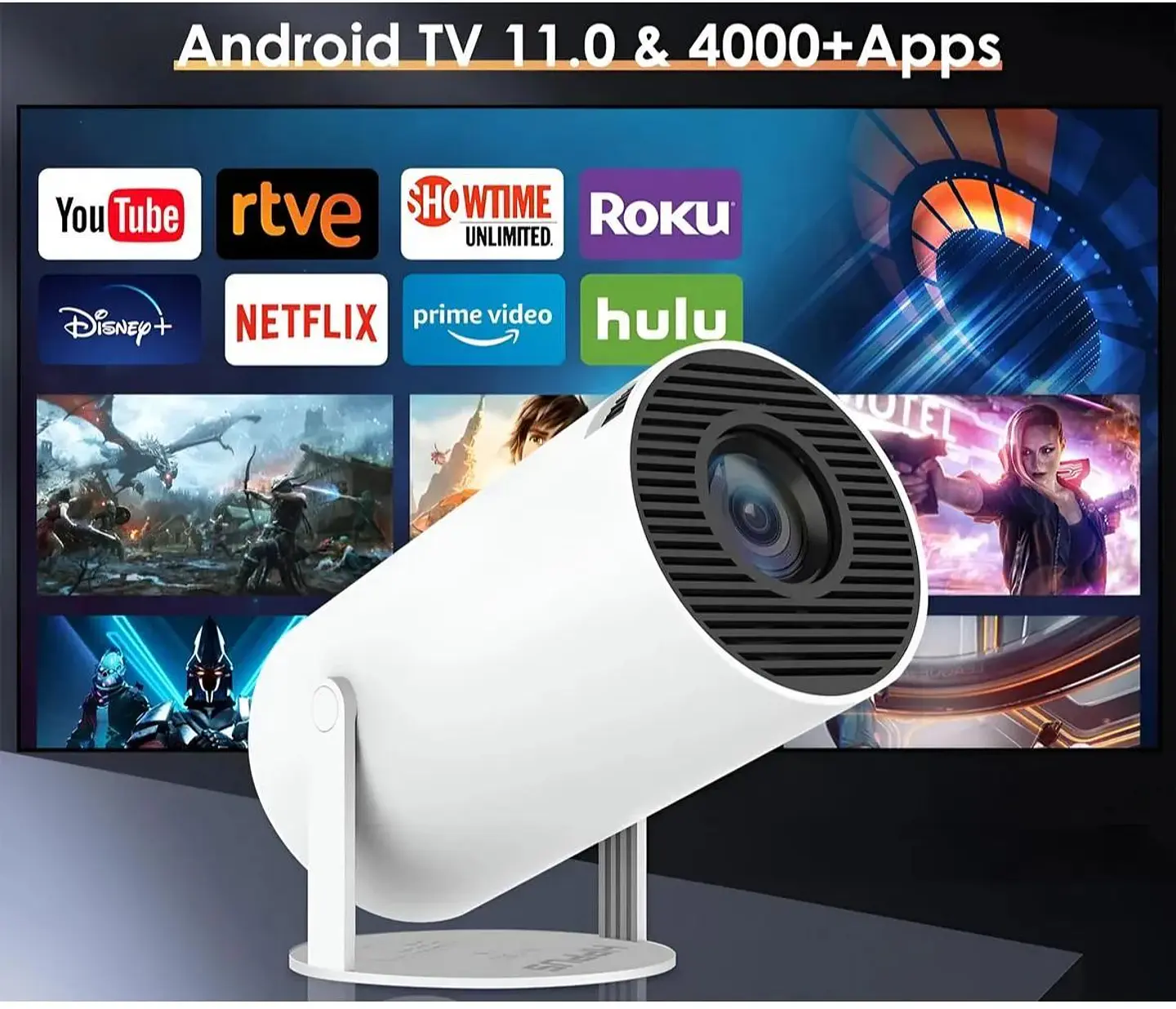 Proyector Smart 4K Ultra HD HomeCinema WiFi Android 2