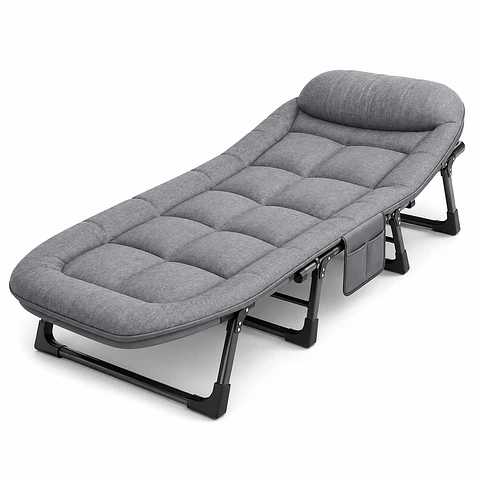 Cama Plegable de Visita Reclinable 6 Posiciones con Colchón