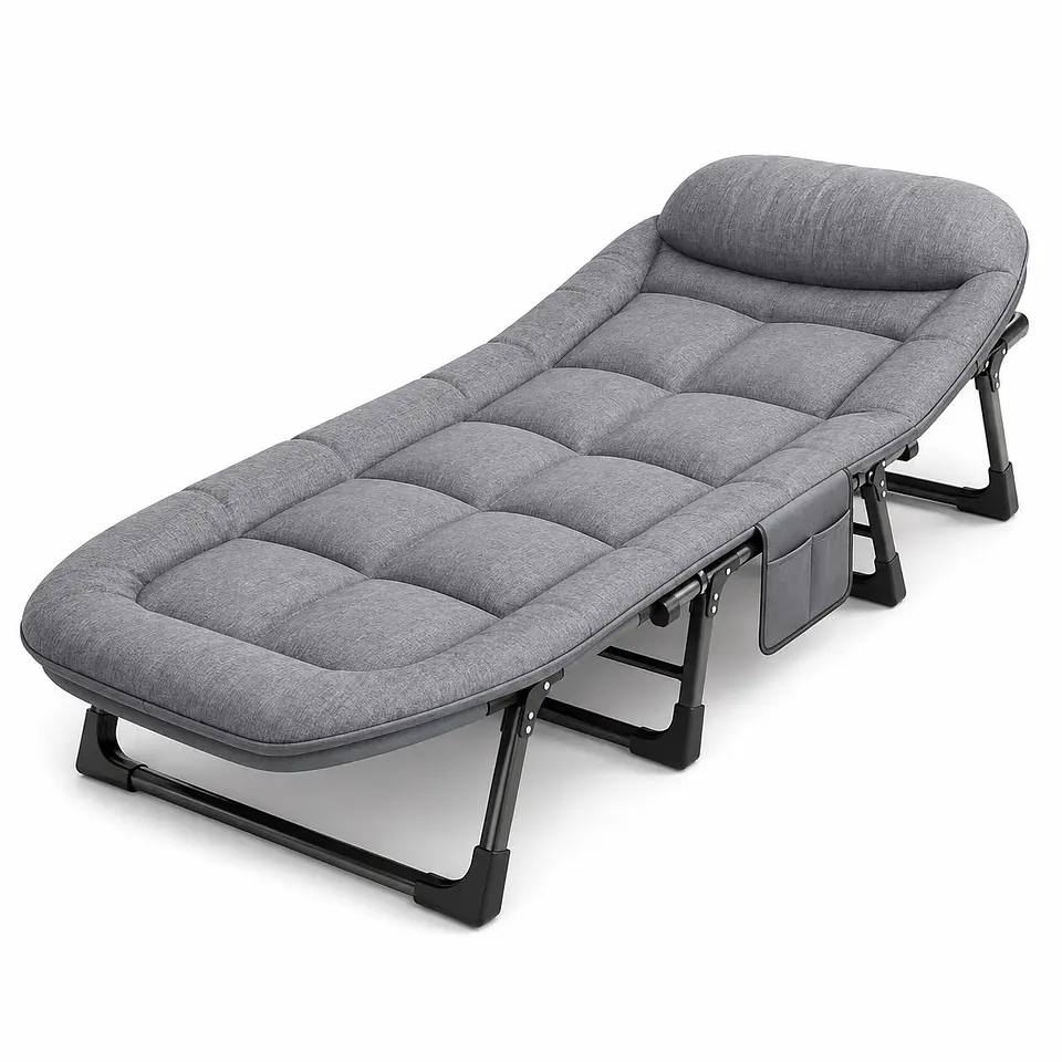 Cama Plegable de Visita Reclinable 6 Posiciones con Colchón 1