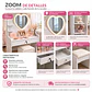Tocador Infantil Blanco con Espejo LED y Taburete 60x33x122 cm - Miniatura 6