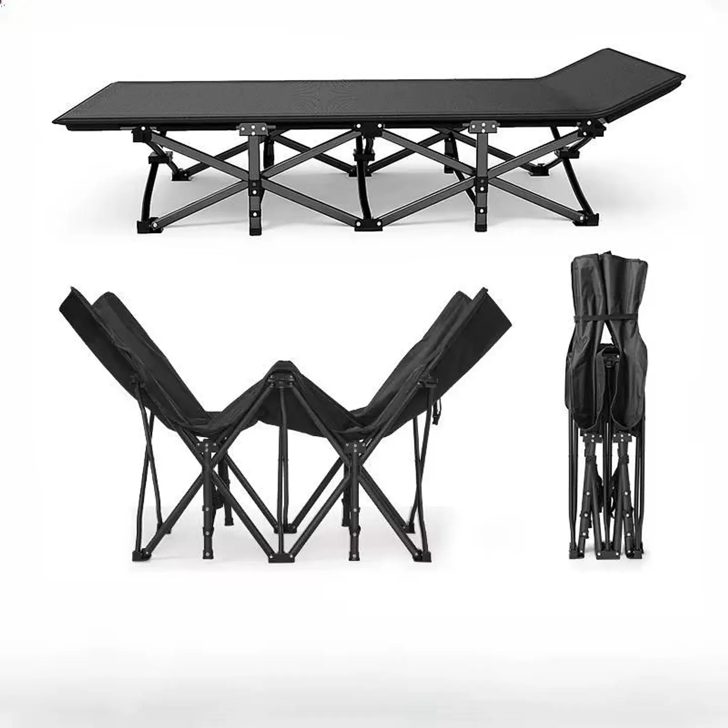 Cama de Camping Plegable Catre de Campaña con Bolso 150 kg 1