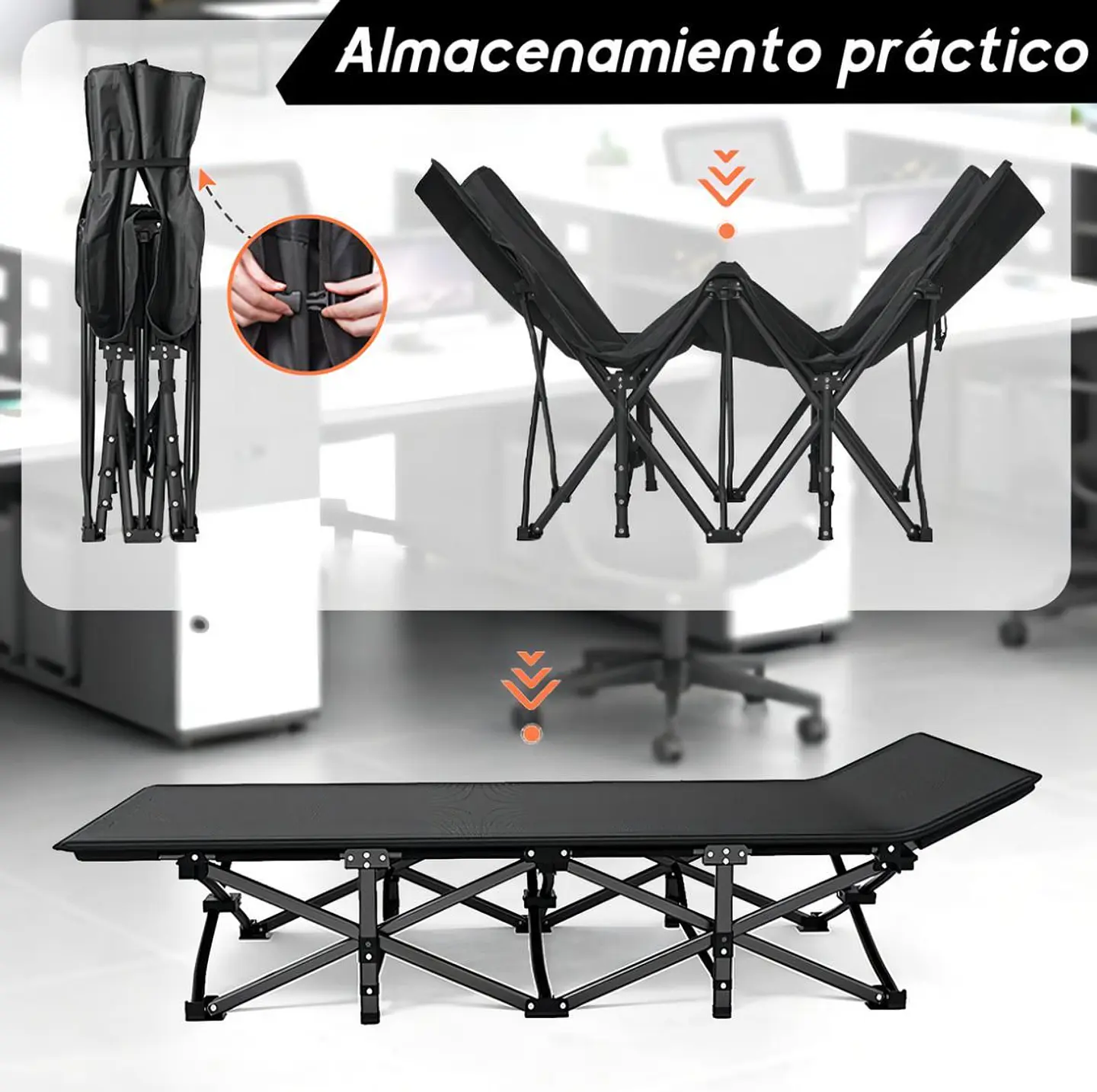 Cama de Camping Plegable Catre de Campaña con Bolso 150 kg 3