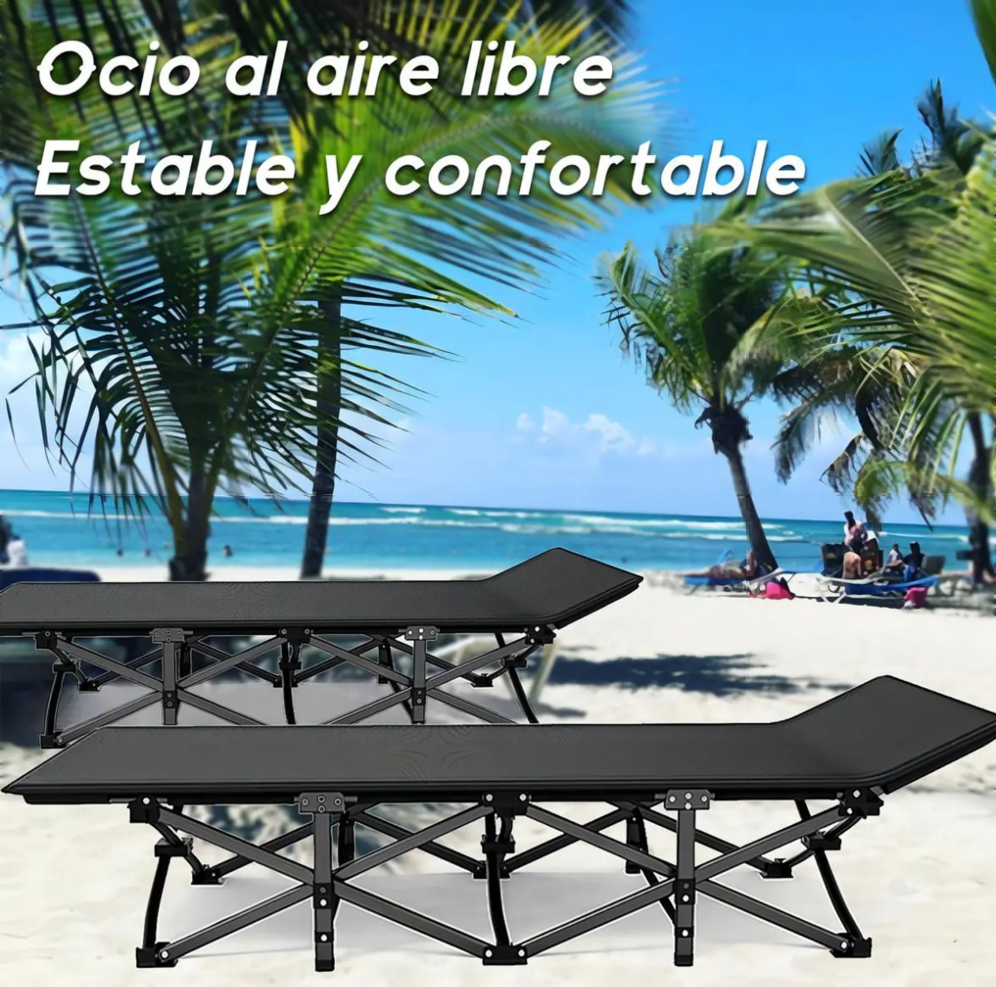 Cama de Camping Plegable Catre de Campaña con Bolso 150 kg 5