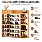 Zapatero Organizador de Madera 8 Niveles con Cajón 100x24x106 cm - Miniatura 2