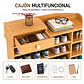 Zapatero Organizador de Madera 8 Niveles con Cajón 100x24x106 cm - Miniatura 3