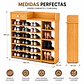 Zapatero Organizador de Madera 8 Niveles con Cajón 100x24x106 cm - Miniatura 6