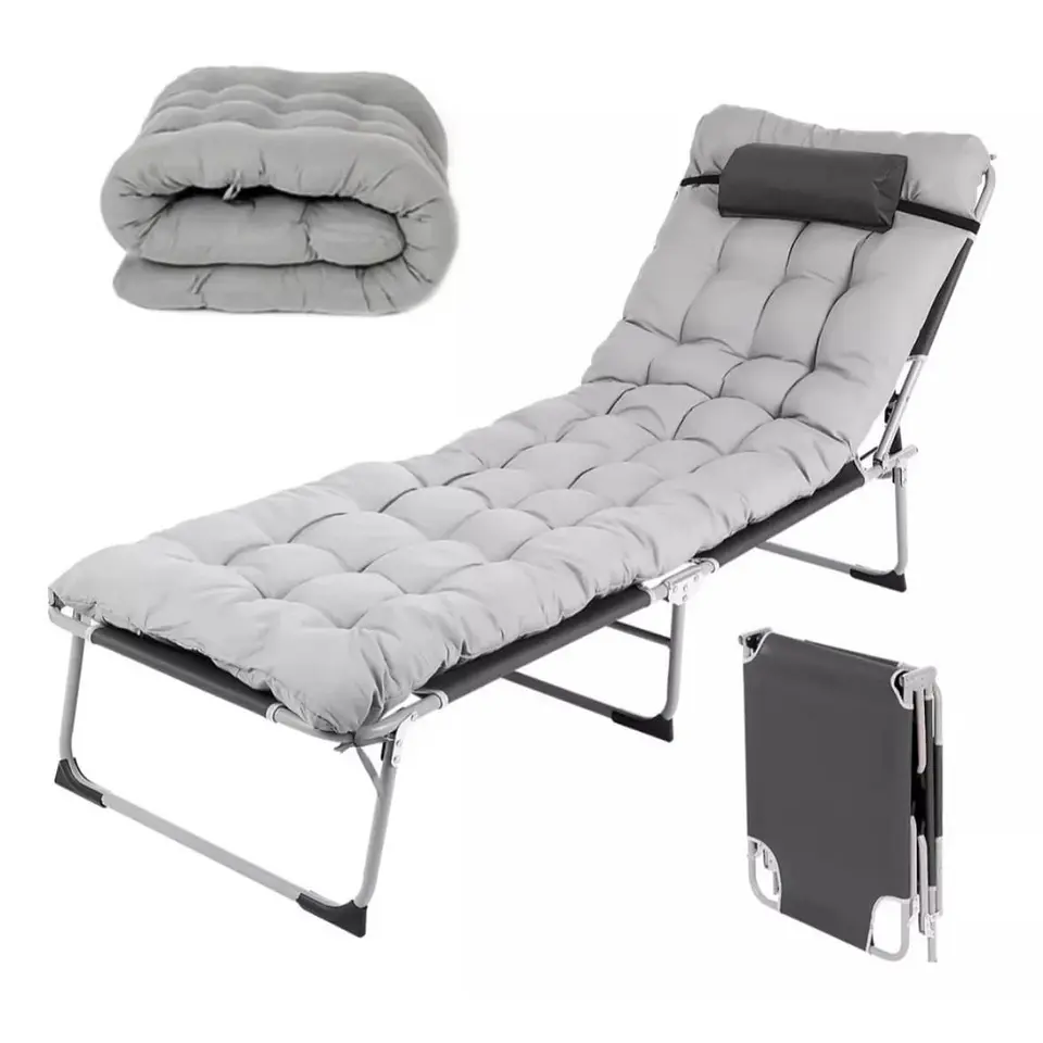 Cama Portátil Plegable Multiposición con Colchón 178x60 cm 1