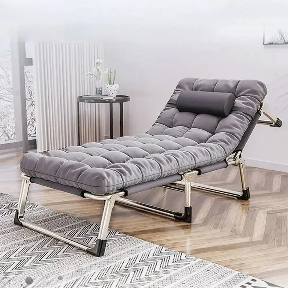 Cama Portátil Plegable Multiposición con Colchón 178x60 cm 2