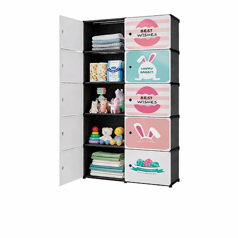 Clóset Infantil de Tela Portátil Modular con Estantes