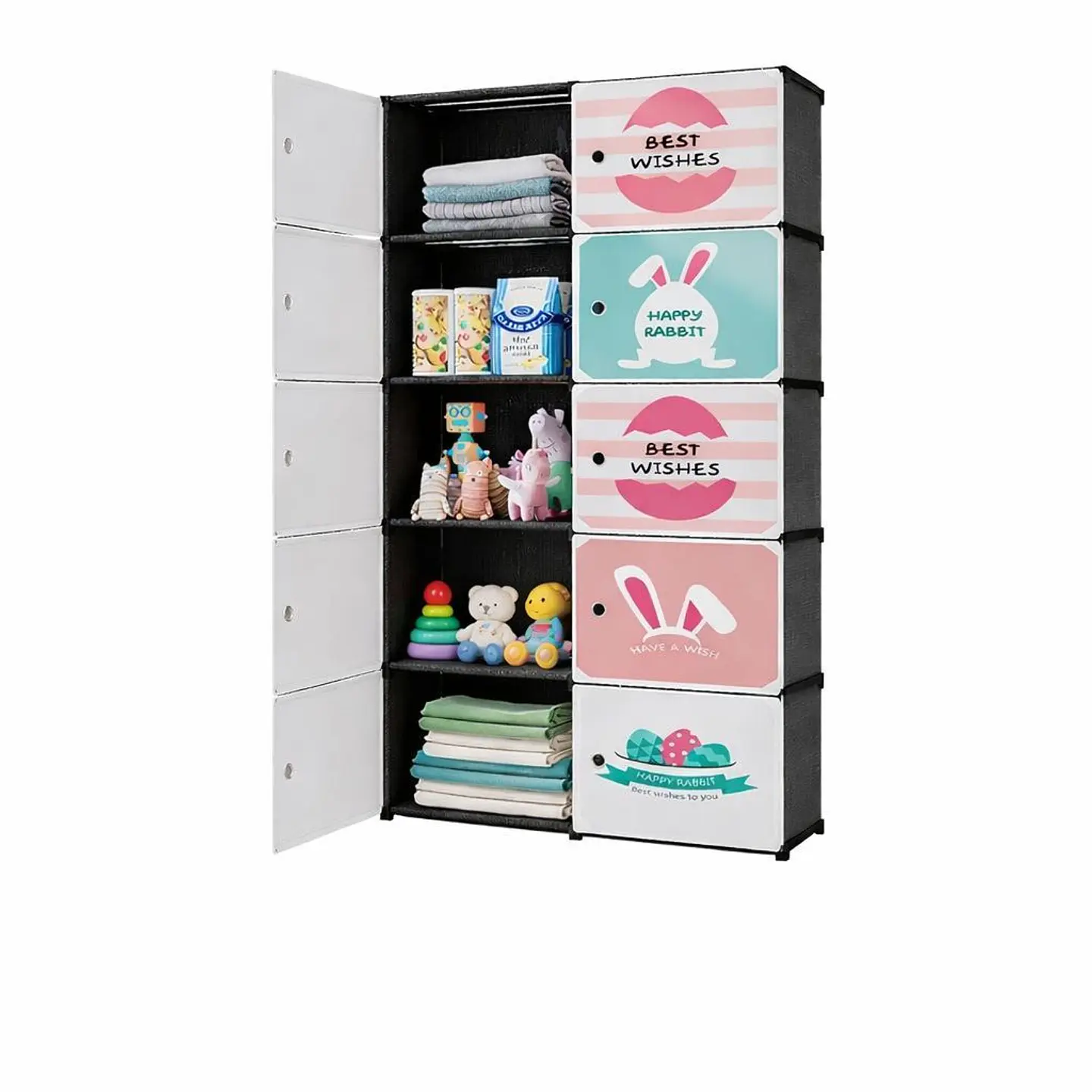 Clóset Infantil de Tela Portátil Modular con Estantes 1