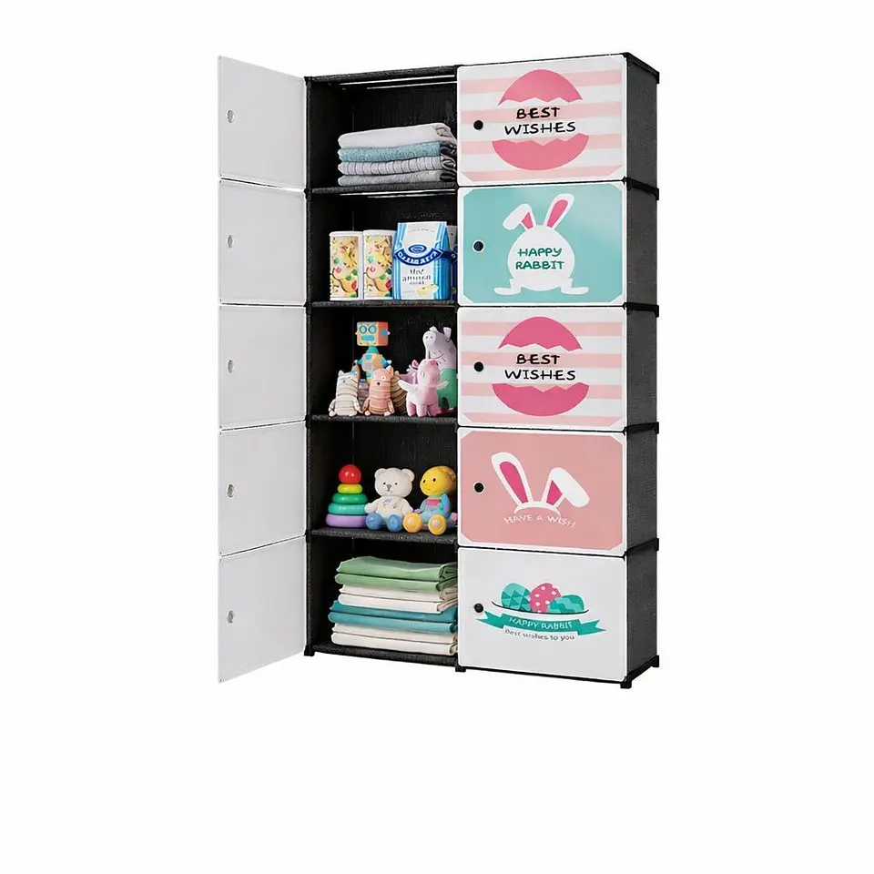 Clóset Infantil de Tela Portátil Modular con Estantes 1
