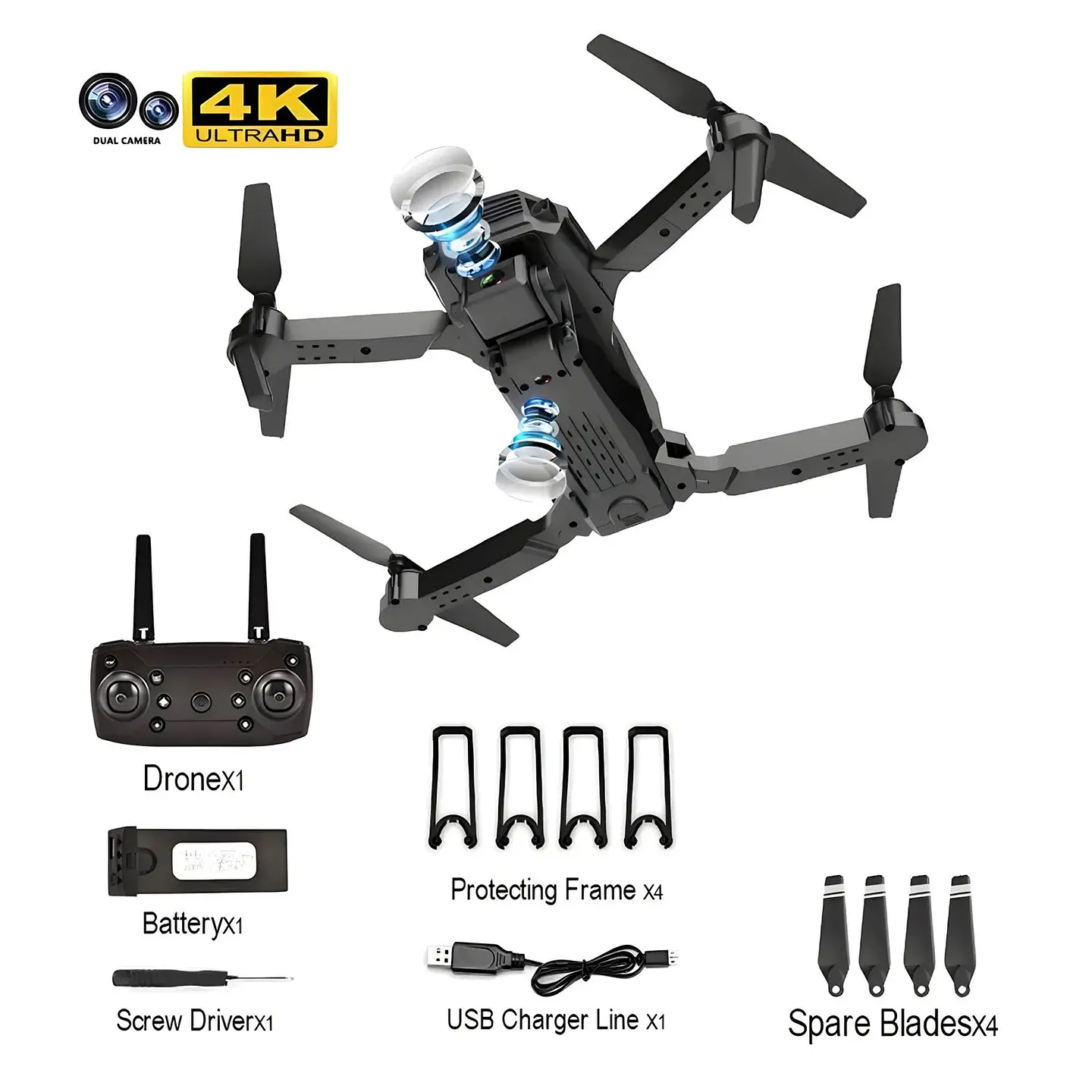 Dron con Doble Cámara 4K WiFi para Fotografía y Video 2
