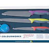 SET 3 CUCHILLOS CON AFILADOR COLOURWORKS