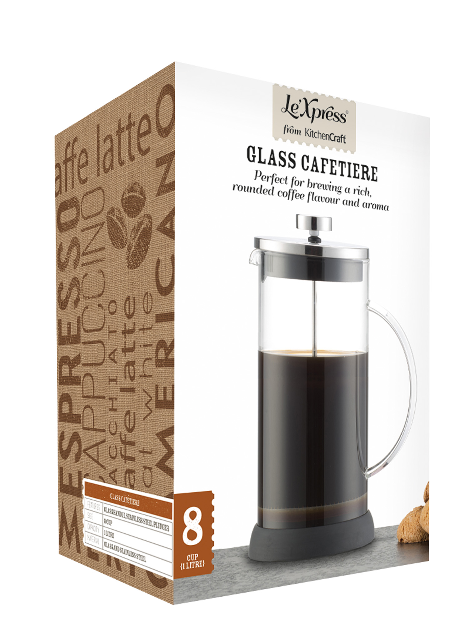 CAFETERA FRENCH PRESS 8 TAZAS LE´XPRESS