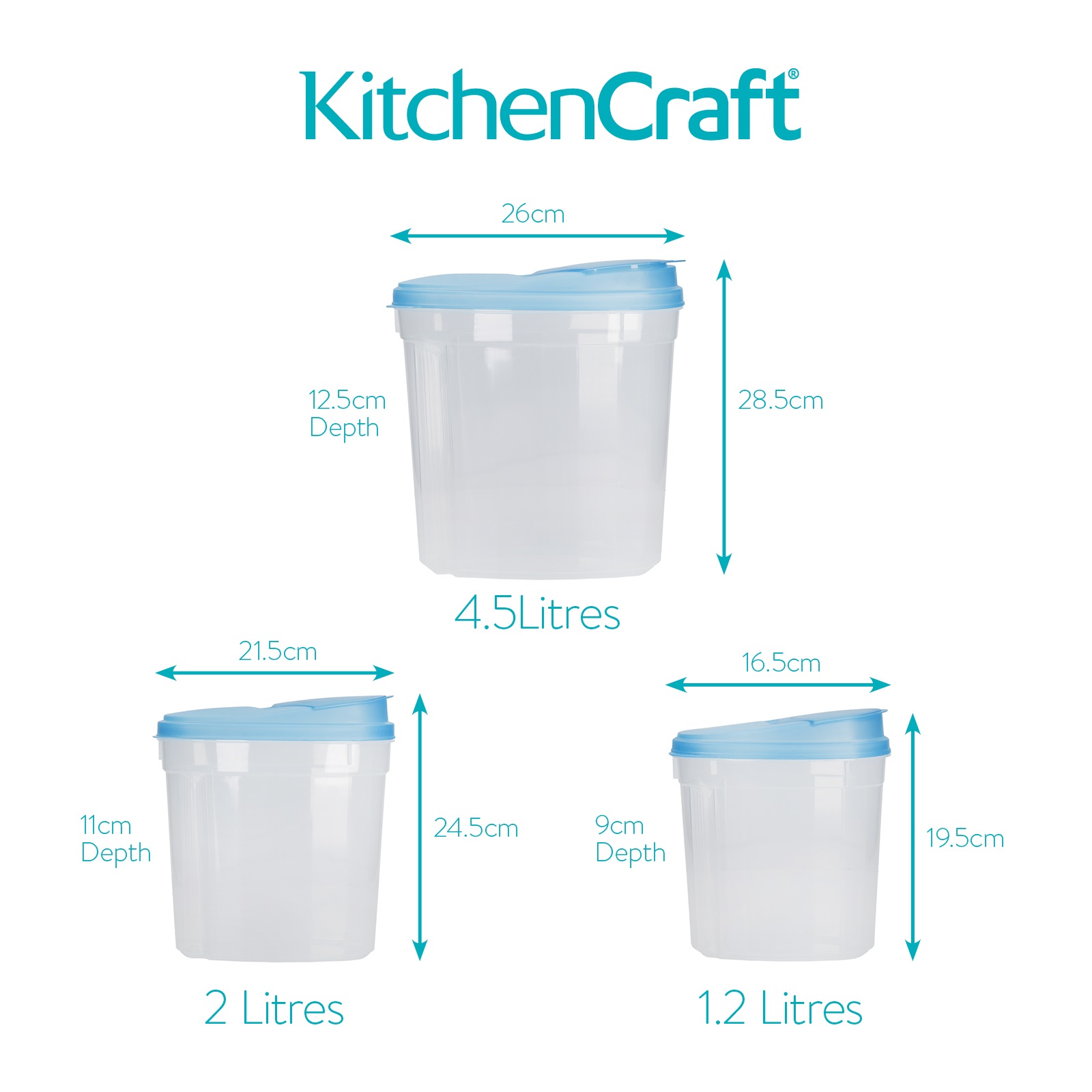 SET 3 CONTENEDORES/DISPENSADORES KITCHEN CRAFT