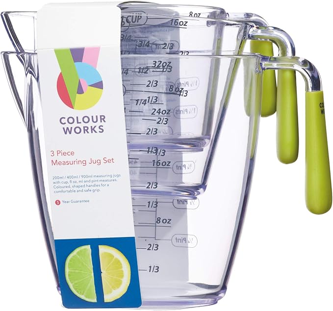 SET 3 JARROS MEDIDORES COLOURWORKS VERDE