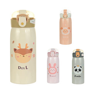 Botella Metalica Animalitos Simples 350ml Topsoc