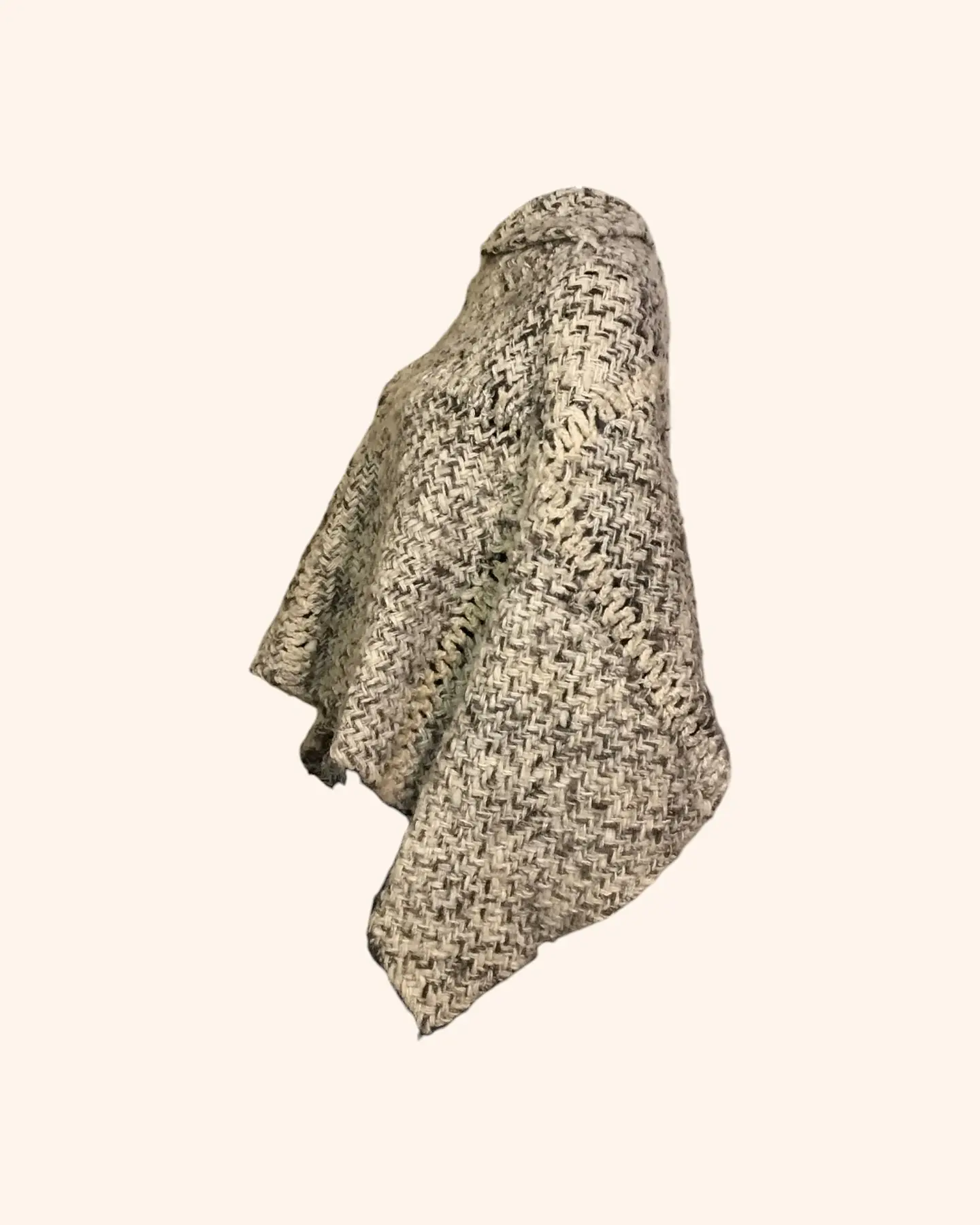 Poncho artesanal lana blanco NUEVO 2