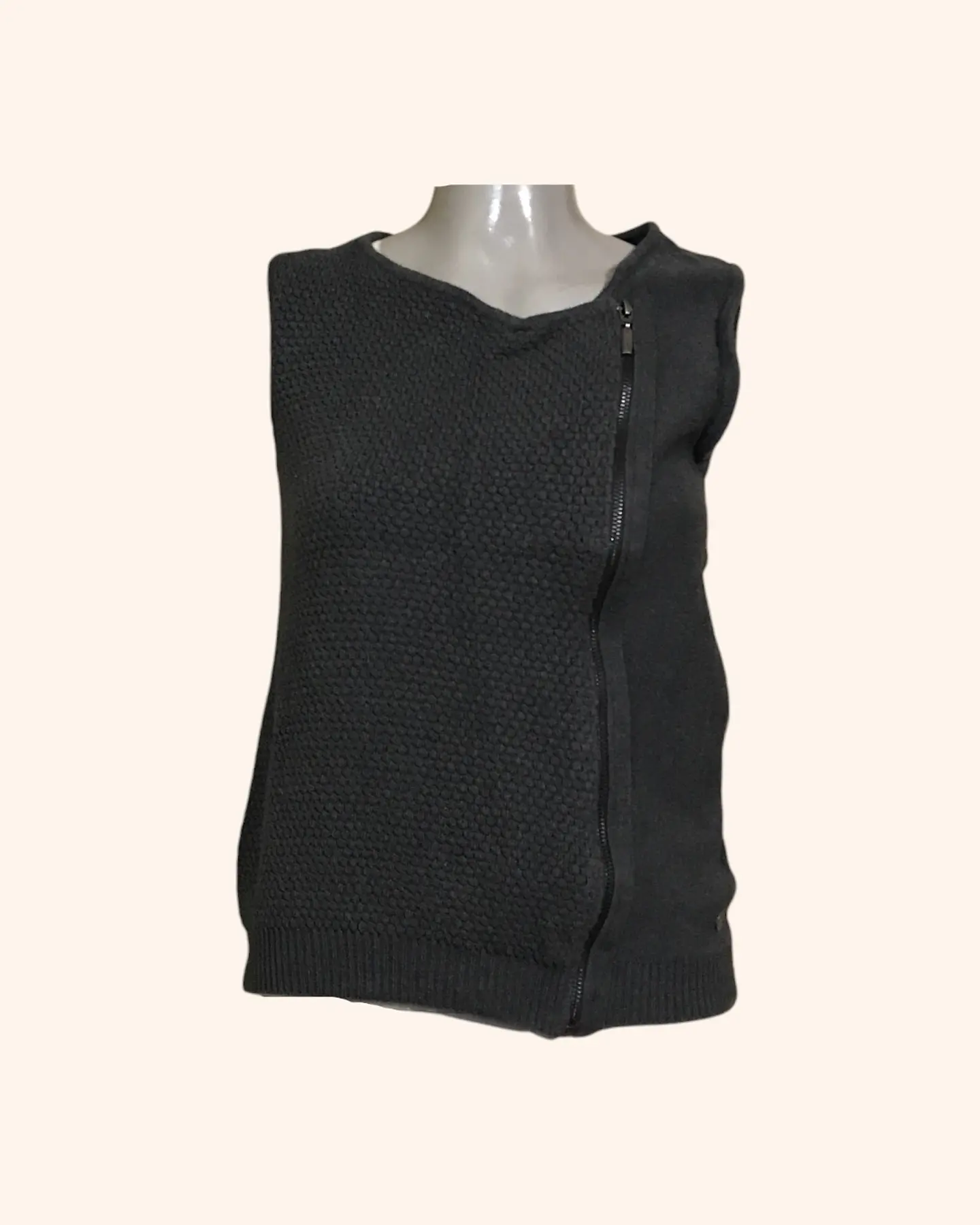Chaleco sin mangas lana gris 2