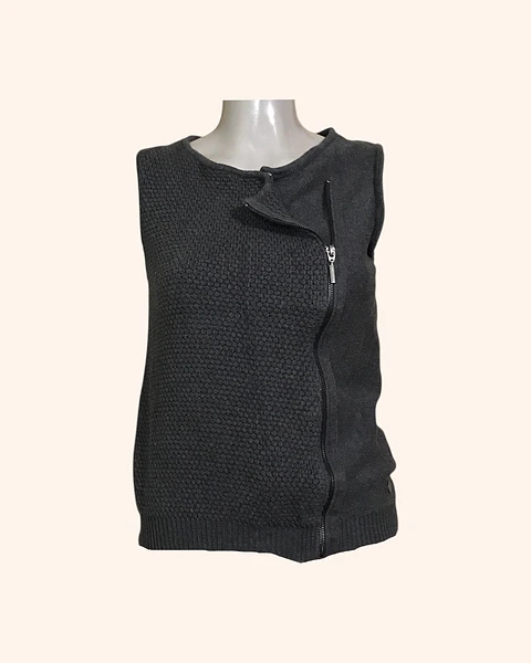 Chaleco sin mangas lana gris