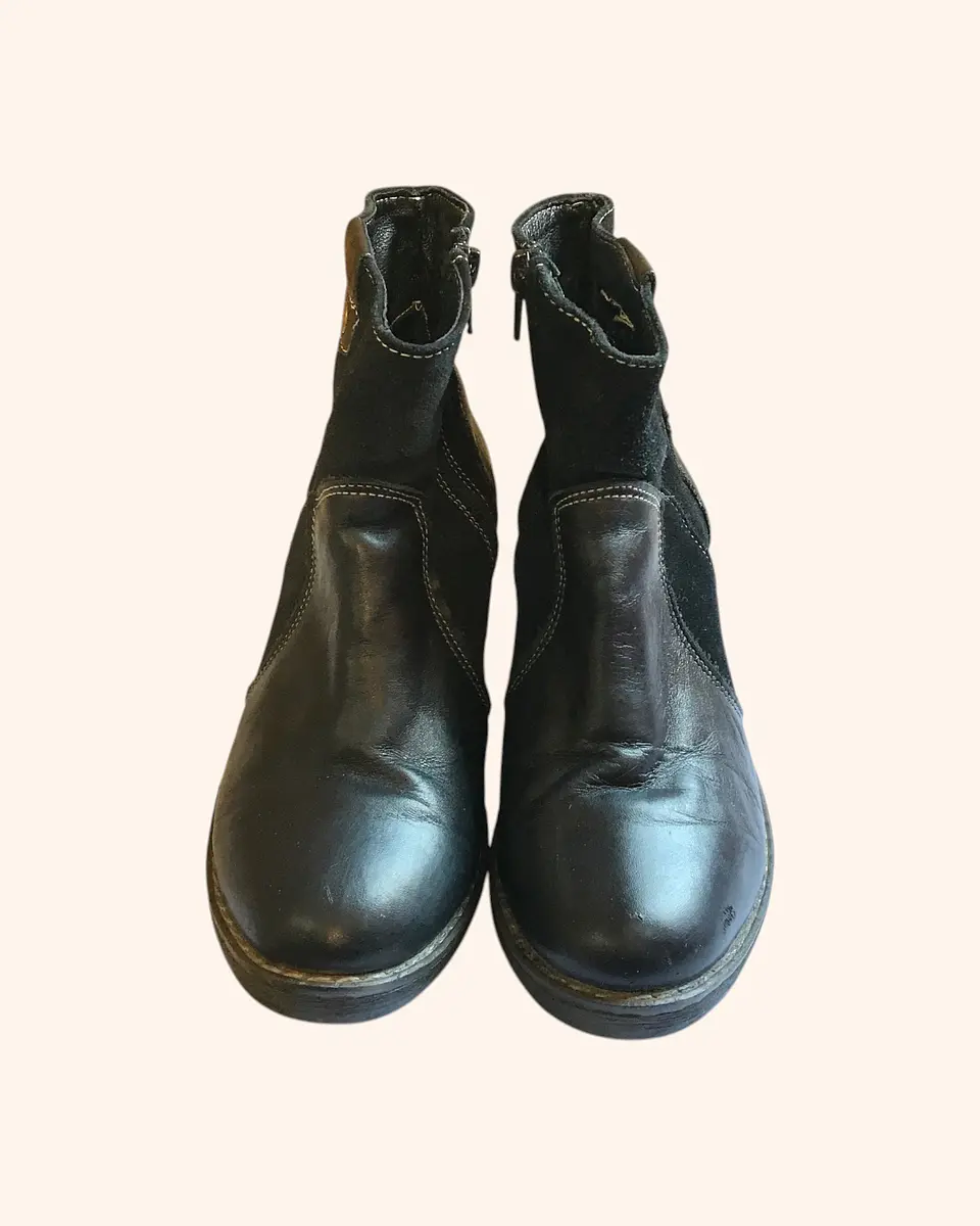 Vaqueros cuero y gamuza negro 3