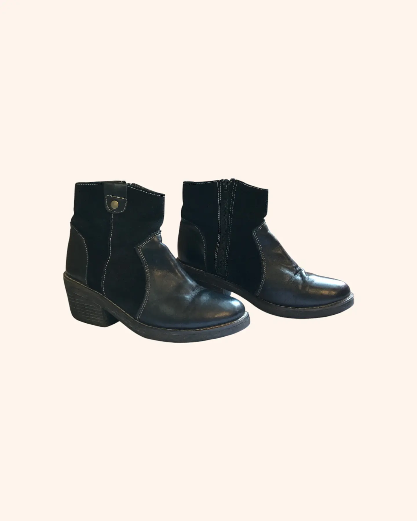 Vaqueros cuero y gamuza negro 1