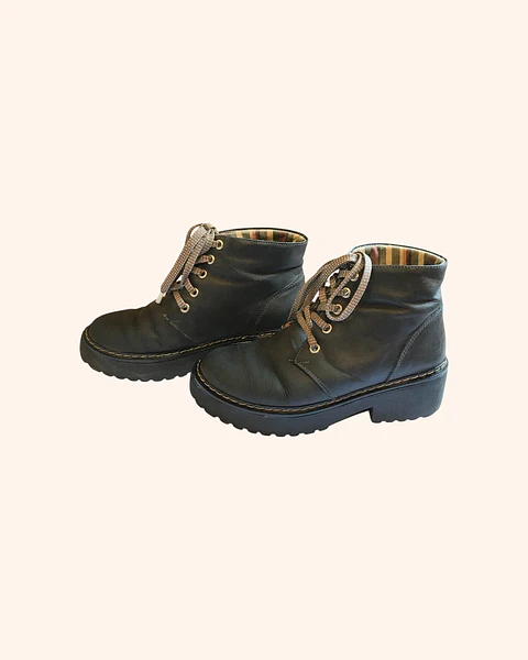 Botines cuero azul oscuro REMATE