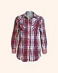 Blusa cuadrillé roja manga larga - Miniatura 1