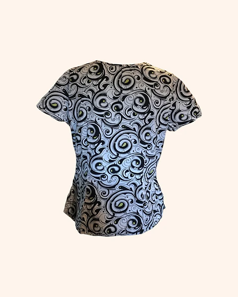 Polera clínica blanco con negro