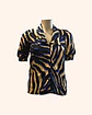 Blusa negro con azul manga corta - Miniatura 1