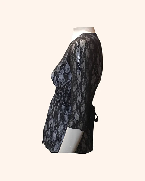 Blusa encaje negro