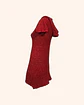 Vestido rojo lana con gorro - Miniatura 2